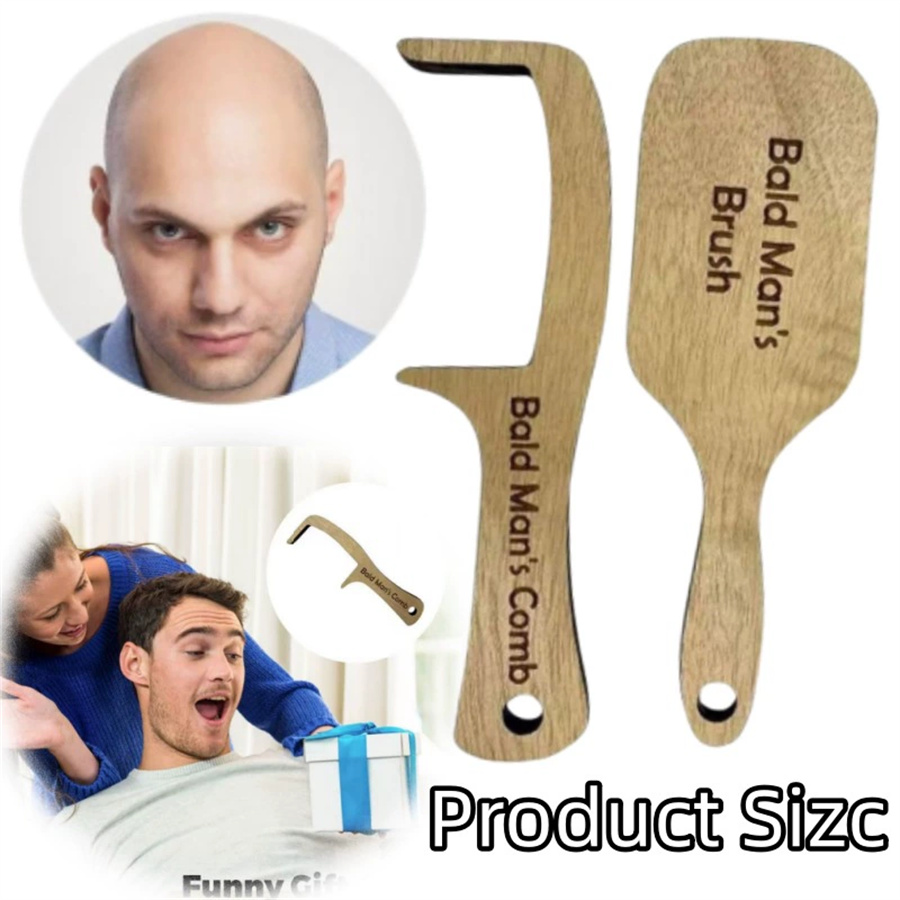 대머리 남성을 위한 나무 빗 재미있는 선물 공예품 개그 - Hair Care Products 리뷰 및 가격
